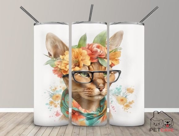 Abyssinian Cat Watercolor Tumbler 20 Oz