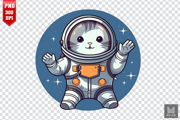 Astronaut British Shorthair Cat Clipart
