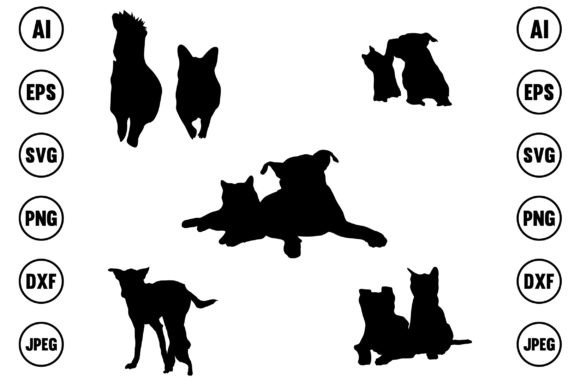 DOG and CAT SILHOUETTE