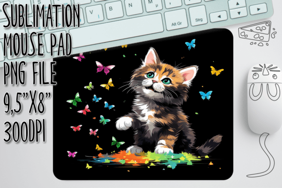 Fun Cat Illustrations Mouse Pad Design