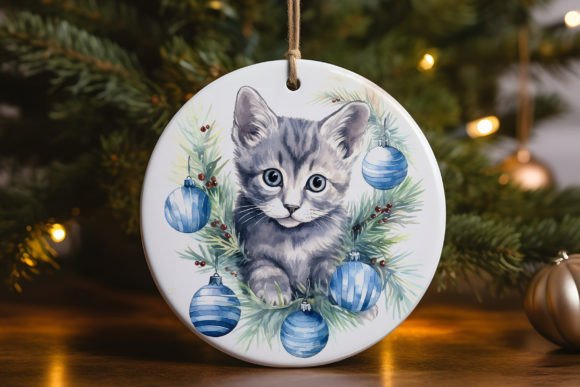 Russian Blue Kitten Ornament