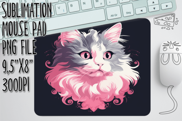 Whimsical Cat Mischief Mouse Pad Art